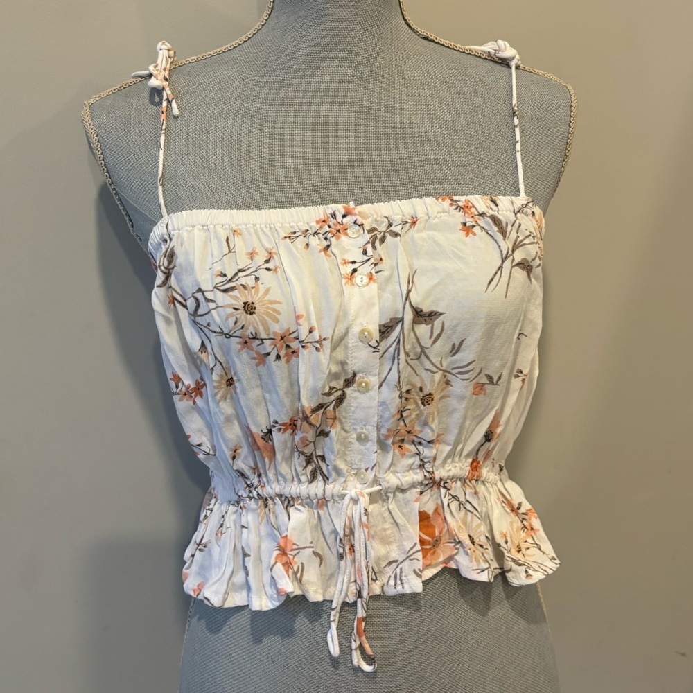 AMUSE SOCIETY FLORAL CROPPED TANK SIZE XS